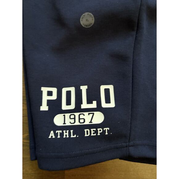 RareShortm6-athletic 30/1 Double Knt Cvs Polo Ralph Lauren Men’s Sz XL Navy Blue - Picture 4 of 13